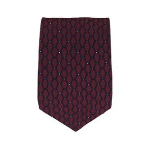 NAZARENO GABRIELLI Red Geometric Silk Tie ITALY 61"/ 3" EC